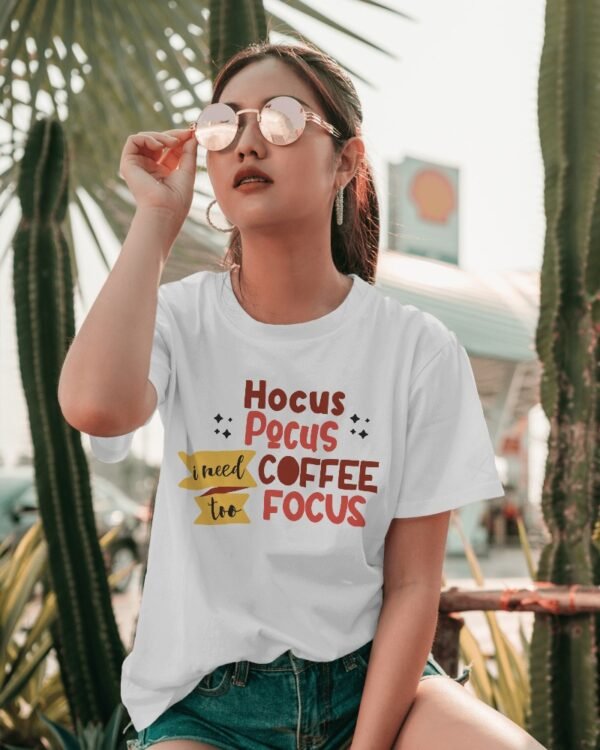 Hocus Pocus Coffee Focus graphic tee shirt