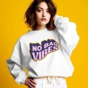 No Bad Vibes Printed Sweatshirt