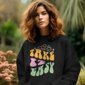 Take It Easy Printed Sweatshirt